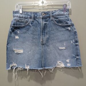 Stylish Distressed Denim Mini Skirt